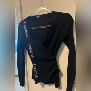 Bebe Vintage wrap sweater top